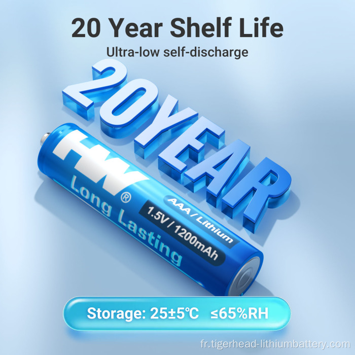 24 piles au lithium non rechargeables 1,5 V AAA 1200 mAh.